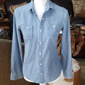 J. McLaughlin Chambray Denim Buttondown Shirt XS